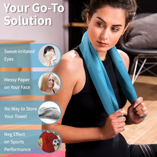 YESLIFE 4 Pack Cooling Towels 40"x12", Gym Towels for Men and Women, Soft Breathable Workout Towels for Yoga, Running, Sport, Workout, Camping, Fitness & More (Black, Army Green, Orange, Blue) - Image 3