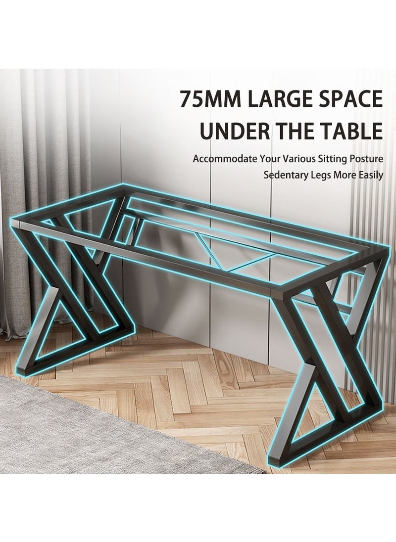 Exquisite Modern Home Office Desk Computer Desk Industrial Style Desk Study Writing Workstation with Sturdy Metal Frame Table,Computer Gaming Desk,Vanity Desk, Bedside Tables（80*60*75cm）