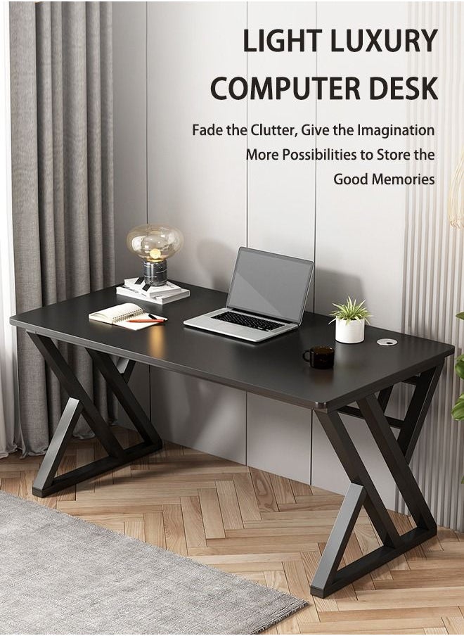 Arabest Exquisite Modern Home Office Desk Computer Desk Industrial Style Desk Study Writing Workstation with Sturdy Metal Frame Table,Computer Gaming Desk,Vanity Desk, Bedside Tables（80*60*75cm）  - Image 5