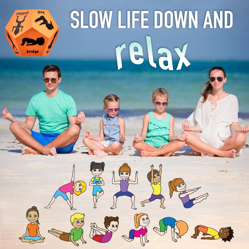Covelico Yoga Dice - Yoga for Kids, Pose and Play Peaceful Kids Stretching Gymnastics Games and PE Equipment for Elementary School, Kindergarten, and Preschool, 12-Sided Foam Large Dice for Children - Image 2