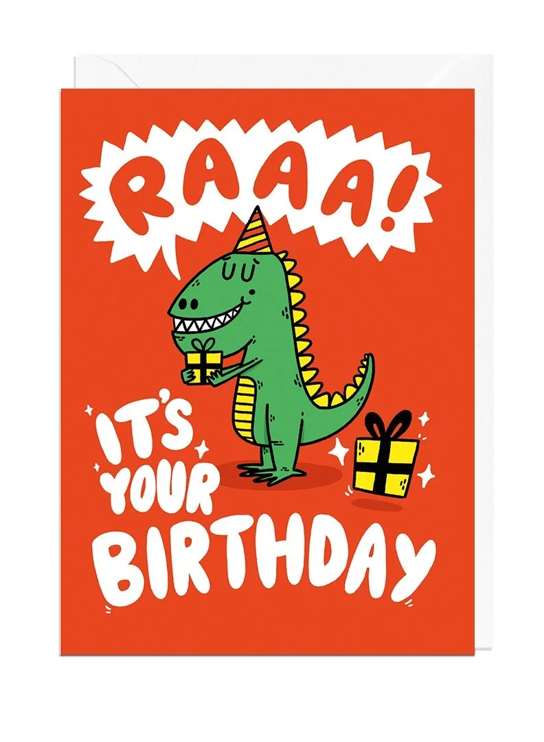 جولي أوسم Raa! Dino Birthday Greeting Card