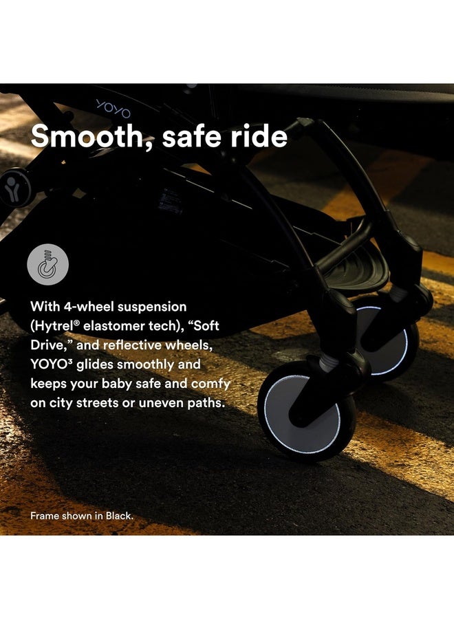 ستوك عربة أطفال  من  أشهر - هيكل أبيض + وسادة مقعد + مظلة - قابلة للطي بسرعة - خفيفة وصغيرة - متوافقة مع حقائب السفر - أسود - Image 5