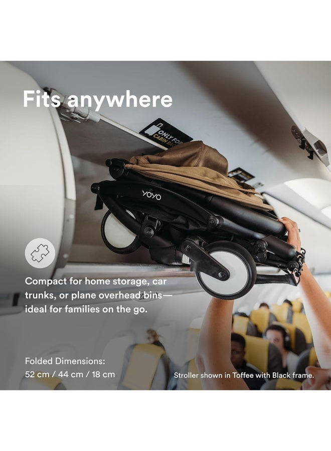 ستوك عربة أطفال  من  أشهر - هيكل أبيض + وسادة مقعد + مظلة - قابلة للطي بسرعة - خفيفة وصغيرة - متوافقة مع حقائب السفر - أسود - Image 3