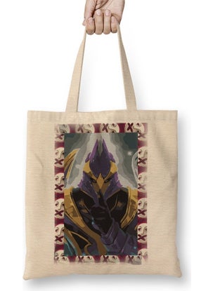 Baskı Dükkanı Print Shop Silencer Dota 2 Tote Bag Long Handle 