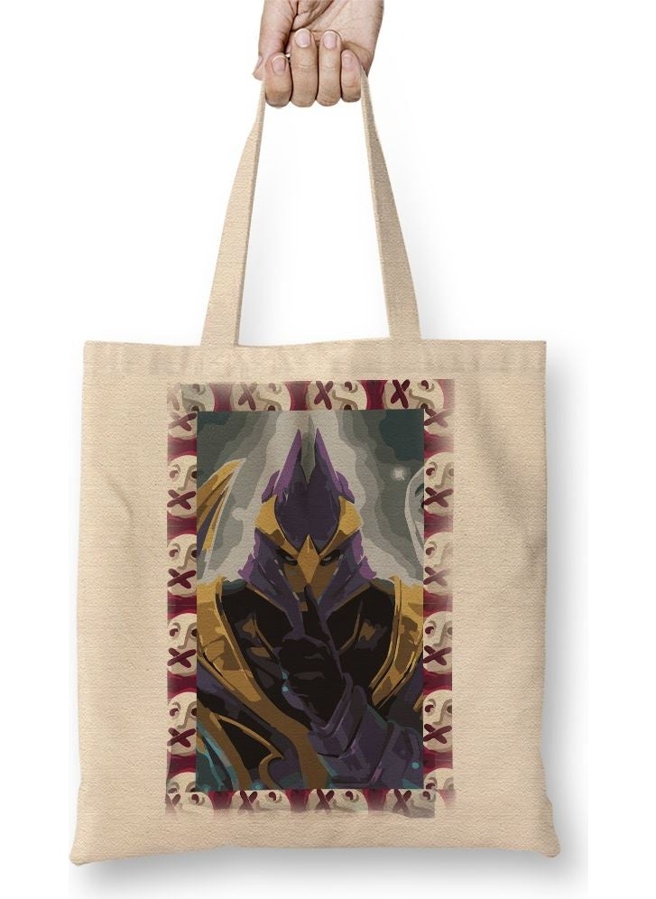 Baskı Dükkanı Print Shop Silencer Dota 2 Tote Bag Long Handle 