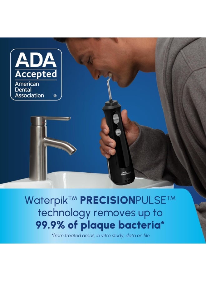 Waterpik Cordless Pearl Rechargeable Portable Water Flosser for Teeth, Gums, Braces Care and Travel, Extra Quiet, 4 Flossing Tips - ADA Accepted, WF-13 Black, Amazon Exclusive - Image 3