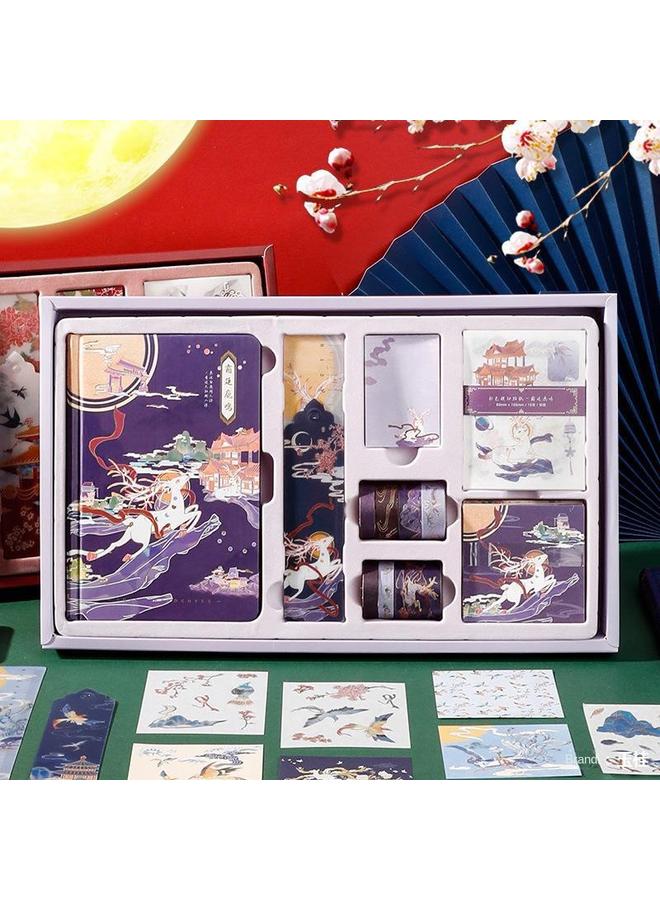 Bluejw Chinese Style Hand Account Gift Box Suit Chaohua Cheng Dry Hand Account Literary Retro Hand Account Book Palace Cultural Creation Classical Gift - Image 4