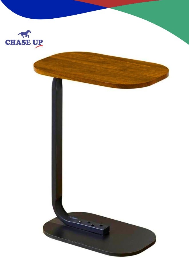 Chase Up C Shaped Side Table Modern coffee tables for living room, End Table, Small side table, Corner Bedside Computer Desk, Nightstand for Bedroom Living Room Balcony (Walnut) - Image 1