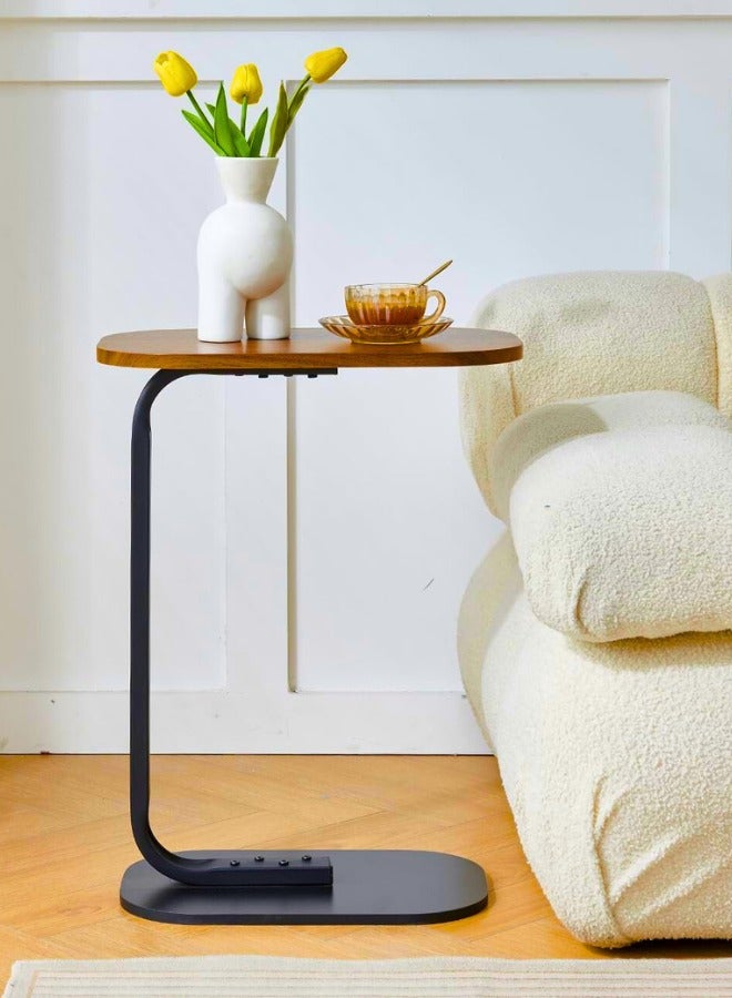 Chase Up C Shaped Side Table Modern coffee tables for living room, End Table, Small side table, Corner Bedside Computer Desk, Nightstand for Bedroom Living Room Balcony (Walnut) - Image 2