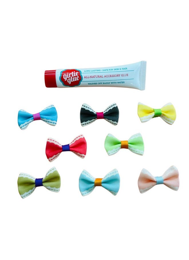 Girlie Glue Girlie Glue Adhesive and 8 Vintage Style Bows, Skin, Hair, Babies, Pets, Costumes, Jewels. Non-Toxic, Long-Lasting.  - Image 1