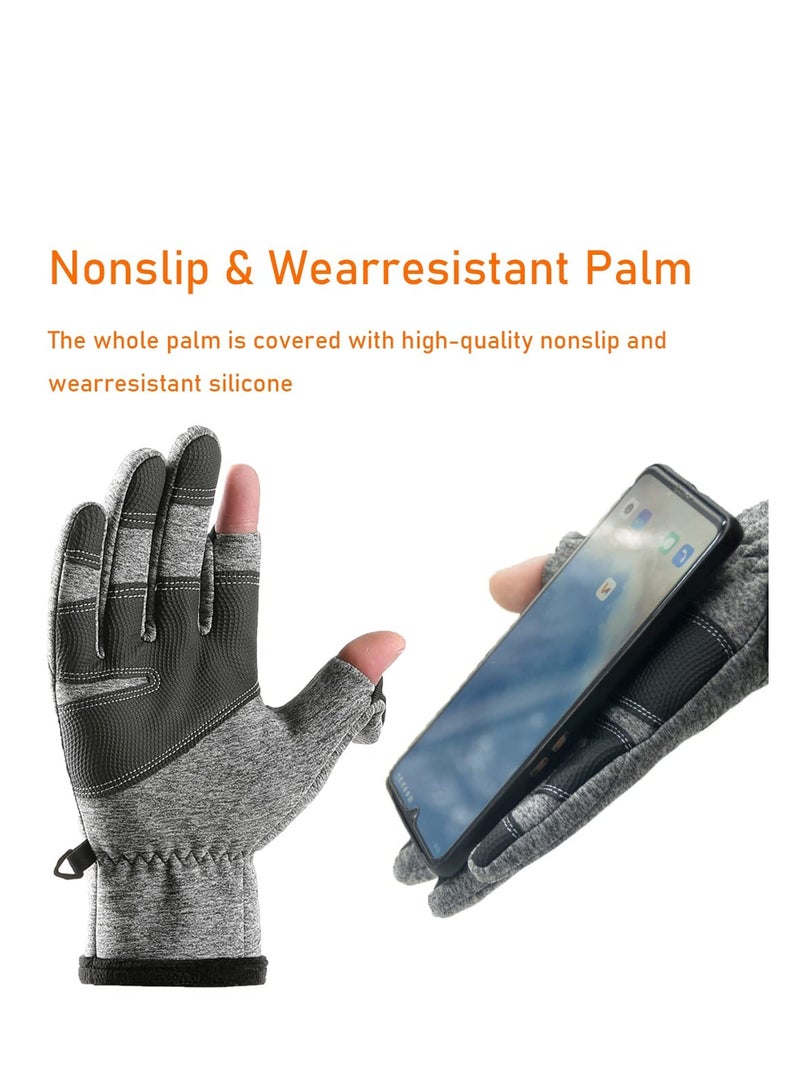 SOLARAE Winter Fishing Gloves, for Men Women, Windproof, Water Repellent, Anti-Slip Workout Gloves, Touchscreen Cold Weather Driving Gloves for Motorcycle, Running, Cycling, Skiing, Hunting - Image 4