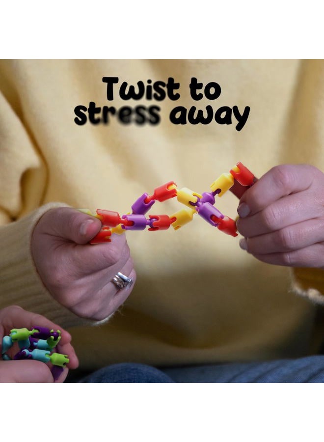 Boxgear Sensory Fidget Toys - 6PCS Multicolor Twisty Fidget Toys for Adults, Boys, Girls for Relaxation,Anxiety Stress Relief, Decompression-Squeeze, Twist, Chain Spinner Alternative Gift - Image 5