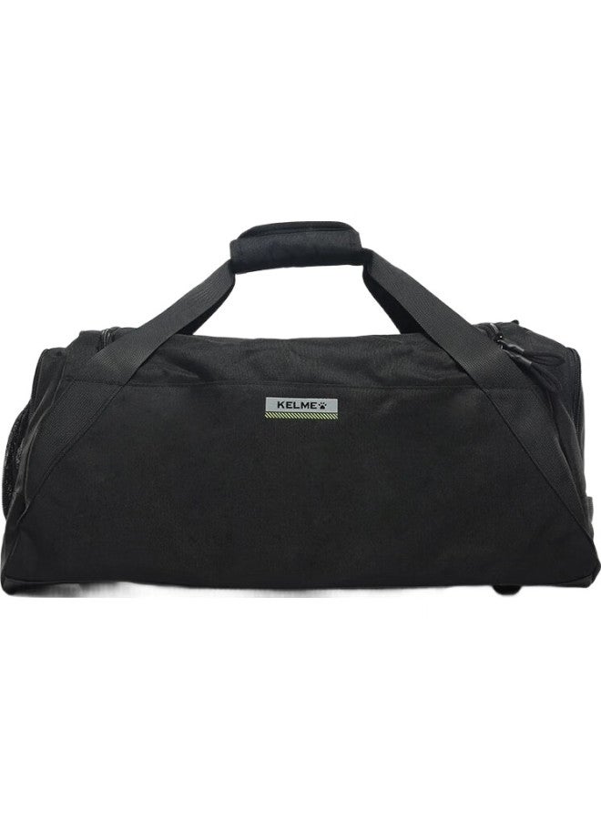 KELME حقيبة كرة القدم الرياضية حقيبة كتف عابرة للتدريب واللياقة البدنية والسفر حقيبة يد واحدة سوداء وخضراء فوسفورية مقاس واحد - Image 1