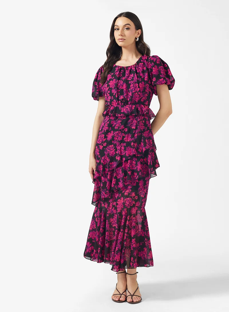 Ella  Floral Print Mermaid Cut Dress for Women | Best Price UAE