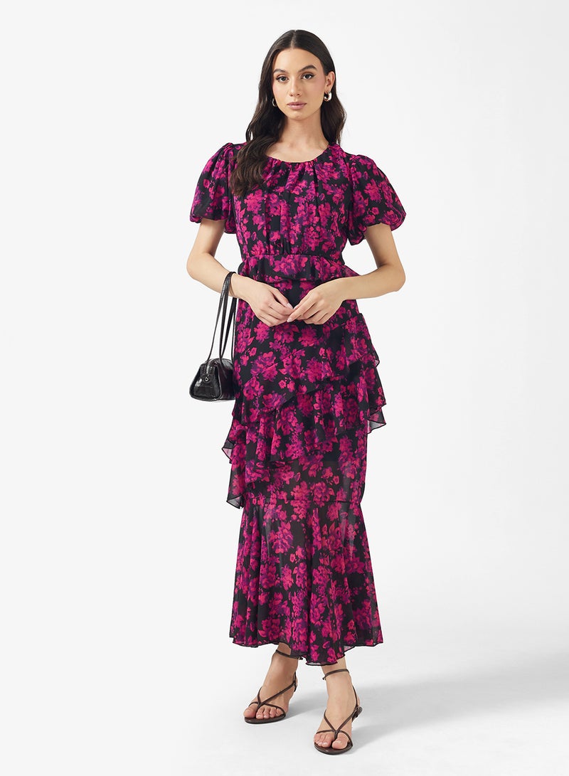 ايلا فستان حورية البحر بطبعة زهور - Image 1