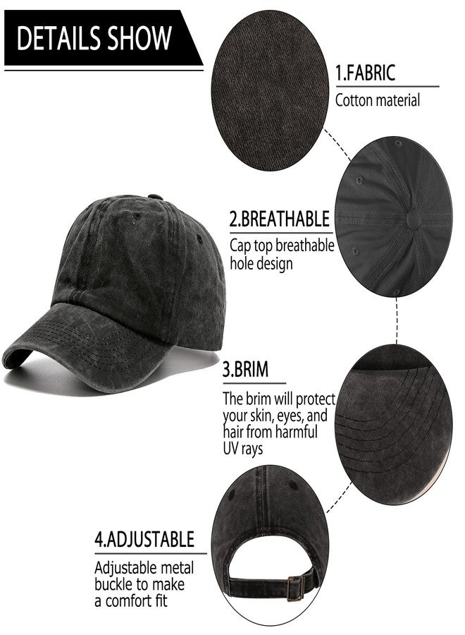 Ultrafun 6 Pack Unisex Vintage Baseball Cap Washed Distressed Plain Blank Baseball Hat Adjustable Dad Hat for Outdoor Sports (6Pack-Multicolor 1) - Image 3