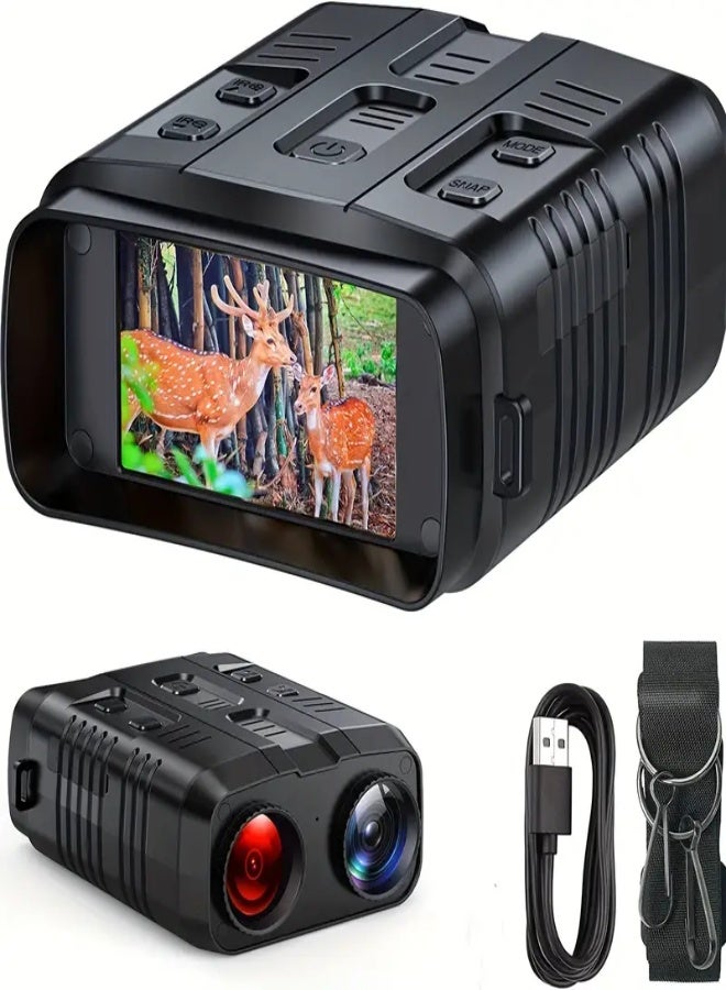 5X Digital Zoom Night Vision Goggles with 3-Inch HD LCD Screen, 7-Level Infrared Adjustment, 1080P Photo & Video Recording, USB Rechargeable Battery – 800m Long-Range Vision, Ideal for Hunting, Camping, Wildlife Observation, and Outdoor Adventures - Image 1