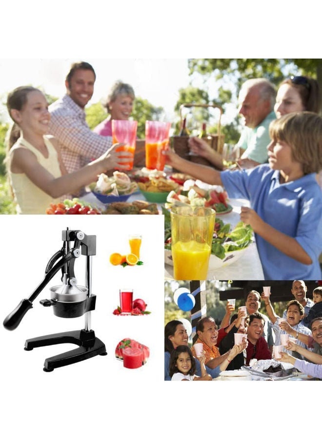 SHOPI Professional Hand Juicer Machine Citrus Juicer, Heavy Duty Cast Iron Lemon Lime Fruit Juicer Maker Press, Commercial Grade Manual Orange Juice Squeezer (Black) - Image 5