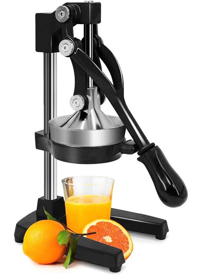 SHOPI Professional Hand Juicer Machine Citrus Juicer, Heavy Duty Cast Iron Lemon Lime Fruit Juicer Maker Press, Commercial Grade Manual Orange Juice Squeezer (Black) - Image 1