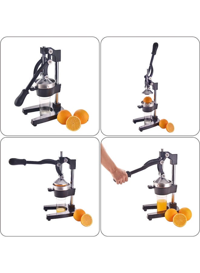SHOPI Professional Hand Juicer Machine Citrus Juicer, Heavy Duty Cast Iron Lemon Lime Fruit Juicer Maker Press, Commercial Grade Manual Orange Juice Squeezer (Black) - Image 2