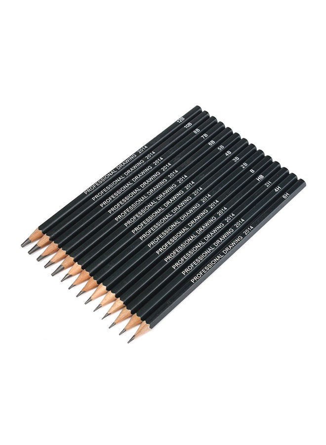 NIBEMINENT 14-Piece Professional Drawing Pencil Set Black - Image 1