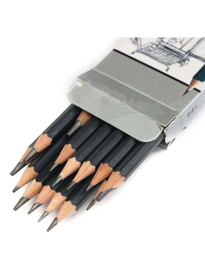 NIBEMINENT 14-Piece Professional Drawing Pencil Set Black - Image 2