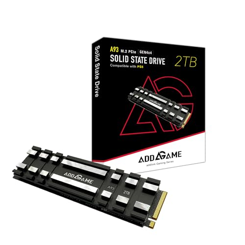 addlink إضافة رابط A93 2TB توسيع التخزين لجهاز PS5 مع مبرد حراري، يصل إلى 7400 ميجابايت/ثانية، الجيل الرابع PCIe NVMe m.2 2280، محرك أقراص الحالة الصلبة الداخلي SLC Cache (‎ad2TBA93M2P) - Image 1