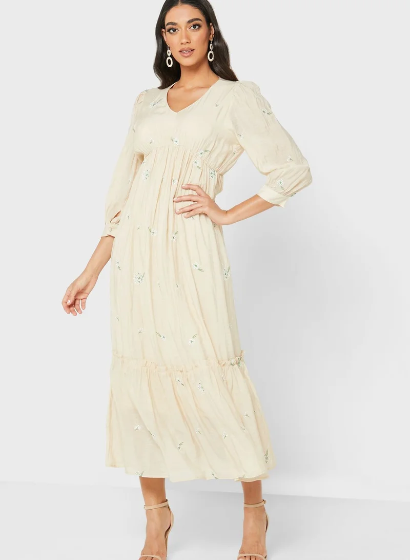 Khizana Smock Trim Dress