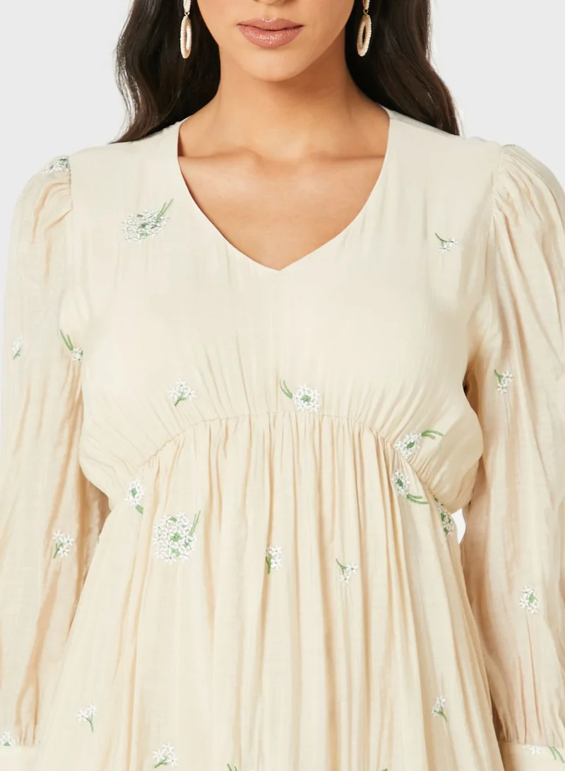 Khizana Smock Trim Dress