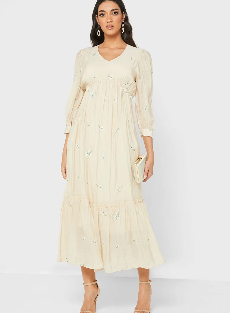 Khizana Smock Trim Dress
