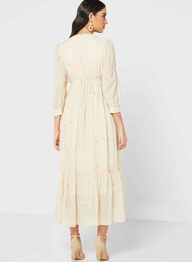 Khizana Smock Trim Dress