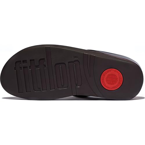 FitFlop Women's Fino Beadie-Button Metallic Toe-Post Sandals, Metallic Ruby, 7 - Image 5