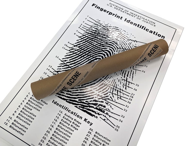 Crime Scene Fingerprint Chart, Poster Size 24" by 36" - Image 2