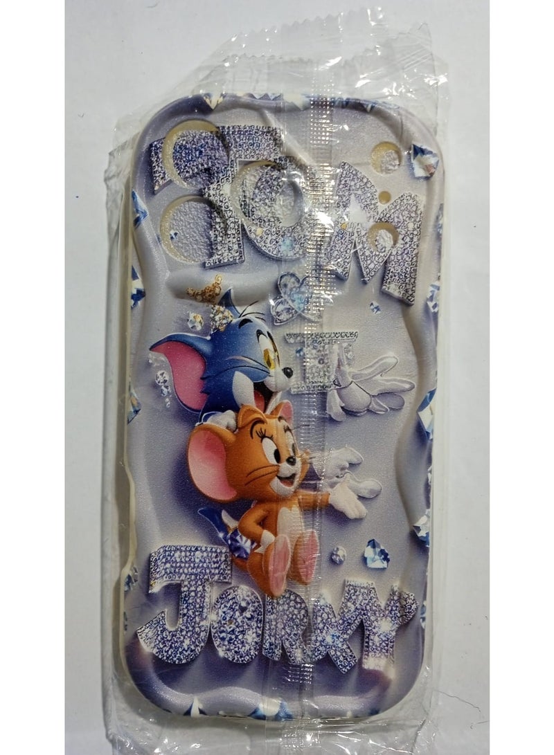 جراب هاتف واقٍ ناعم بتصميم رسوم متحركة لطيفة شخصيات توم وجيري لهاتف ايفون 13 بروماكس