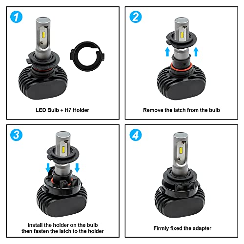 Mingrui test 2Pcs H7 LED Headlight Bulb Holder Retainers Adapter for Kia Soul Rio Sedona Carnival for Hyundai Elantra Sonata H7 HID Headlight Bulb Spacer Holder Clip Retainers - Image 4