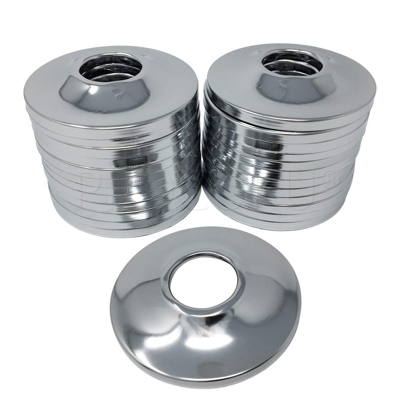PROCURU 12Inch CTS 58 OD E1711 Escutcheon Wall Pipe Cover ChromePlated Steel with SureGrip New Work Installation for 12 Copper Pipe and 12 PEX Tubing 25Pack - Image 2