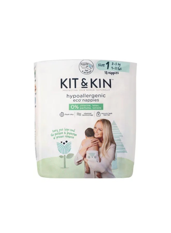 Kit & Kin - Nappies Size 1 2-5kg Half Pack 10Pcs