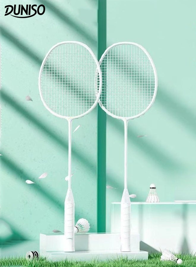 DUNISO Badminton Rackets Set 2 Player Badminton Rackets Lightweight Badminton Racquet with Carrying Bag and 3 Shuttlecocks Upgrade Adult Badminton Racket Set Badminton Backyard Games for Outdoor,Garden,Beach - Image 1