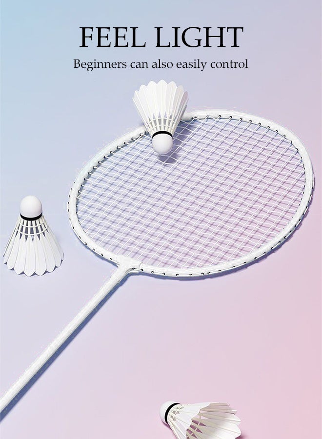 DUNISO Badminton Rackets Set 2 Player Badminton Rackets Lightweight Badminton Racquet with Carrying Bag and 3 Shuttlecocks Upgrade Adult Badminton Racket Set Badminton Backyard Games for Outdoor,Garden,Beach - Image 2