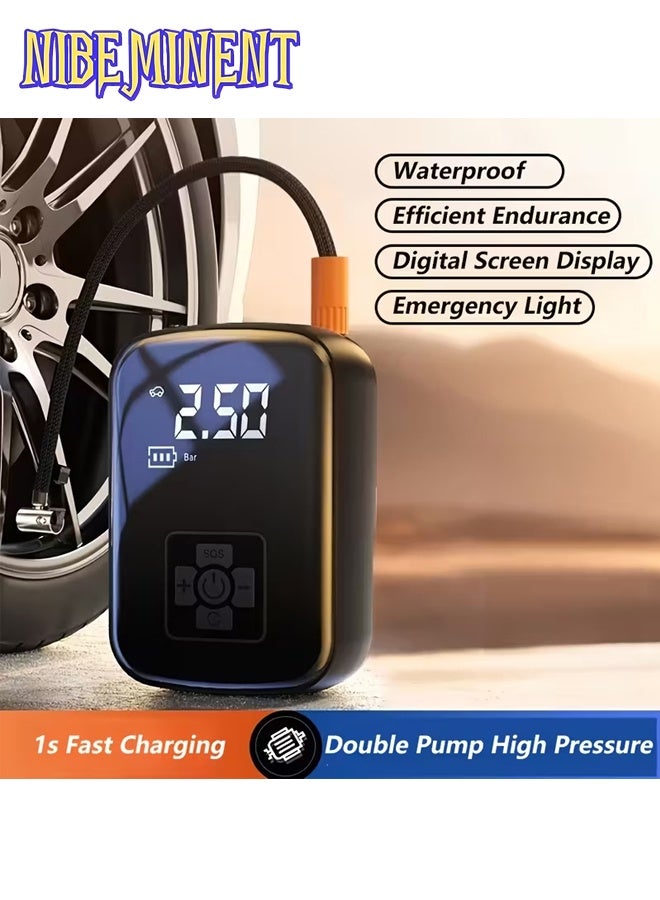 NIBEMINENT Portable Car Air Compressor, Wireless Handheld Pump with Light, Suitable for Inflating and Compressing Tires of and Motorcycles - Image 3
