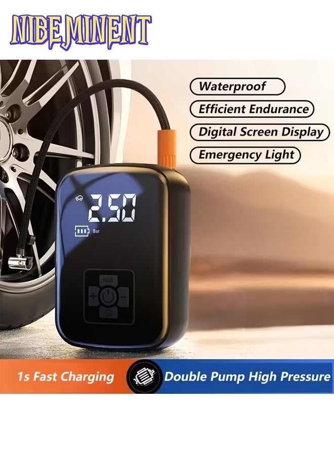 NIBEMINENT Portable Car Air Compressor, Wireless Handheld Pump with Light, Suitable for Inflating and Compressing Tires of and Motorcycles - Image 4