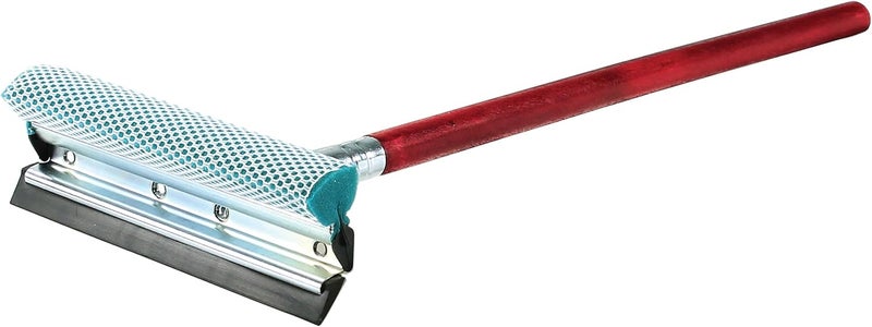 Mallory 8NY-24AHC Red 8" Professional Squeegee Head with 24" Handle - Image 1