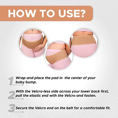 AARAM Maternity Belt Pregnancy Belly Support Belt for Pregnancy, Breathable Adjustable Belly Band for Pregnant Women - Back Support, Lower Back Pain Relief & Posture Support | Abdominal Binder (Skin) - Image 4