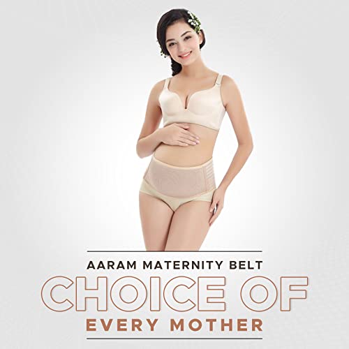 AARAM Maternity Belt Pregnancy Belly Support Belt for Pregnancy, Breathable Adjustable Belly Band for Pregnant Women - Back Support, Lower Back Pain Relief & Posture Support | Abdominal Binder (Skin) - Image 3