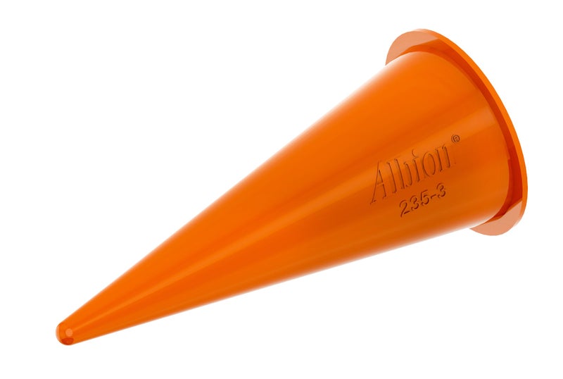 Albion Engineering Company 235-3(25 Pack) Cone Nozzle for Albion Professional Line Caulking Guns, Orange, Pack of 25 - Image 1