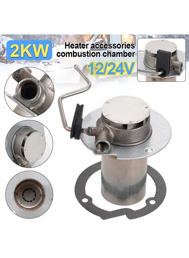 2KW 12V 24V Air Diesel Parking Heater Burner Insert With Gasket High Pressure Air And Diesel Fuel Injection Compact Design For Trucks Campers RVs Metal Construction Easy Installation No Electricity Needed Sleek Metallic Finish Robust Construction 1pc - Image 1