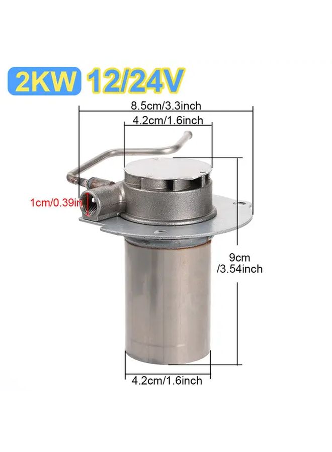 2KW 12V 24V Air Diesel Parking Heater Burner Insert With Gasket High Pressure Air And Diesel Fuel Injection Compact Design For Trucks Campers RVs Metal Construction Easy Installation No Electricity Needed Sleek Metallic Finish Robust Construction 1pc - Image 2