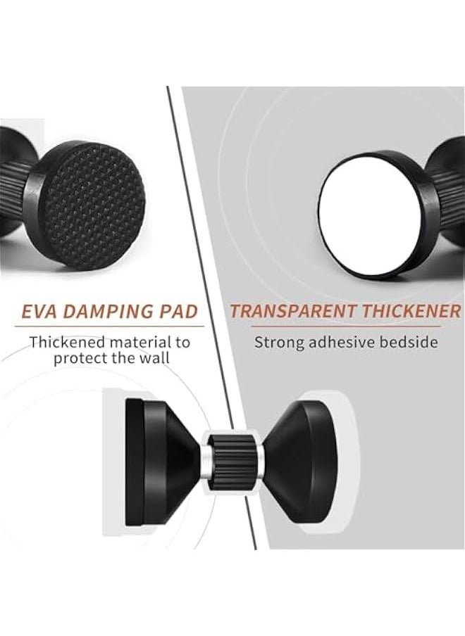 HOOKOR - Headboard Stoppers for Wall, Adjustable Threaded Bed Frame Anti-Shake Tool, Bedside Anti Shake Tool for Beds Sofas Cabinets, Easy to Install, 4PCs, Black,L - Image 1
