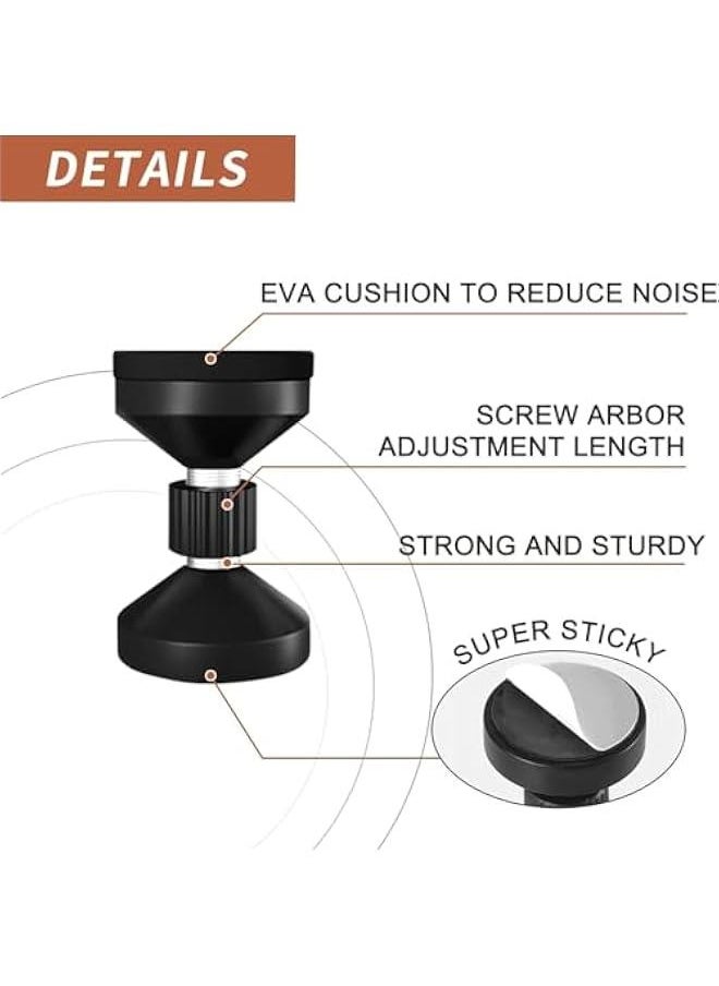 HOOKOR - Headboard Stoppers for Wall, Adjustable Threaded Bed Frame Anti-Shake Tool, Bedside Anti Shake Tool for Beds Sofas Cabinets, Easy to Install, 4PCs, Black,L - Image 1