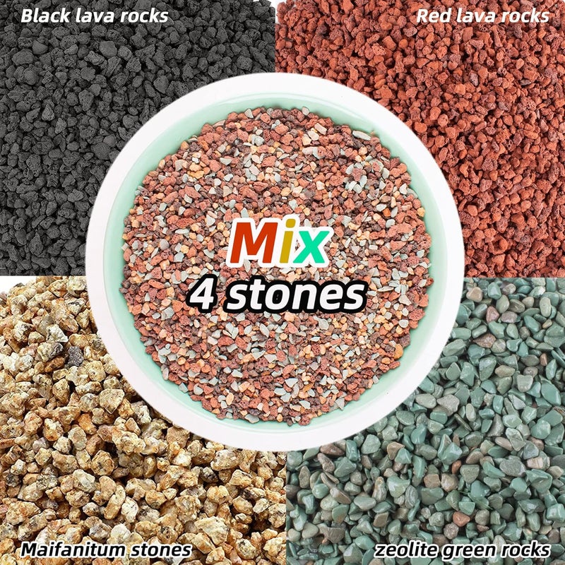 CJGQ 3.2 kg Lava Stones for Plants in the Door – Gravel Stones for Bonsai, Succulents, Cactus, Potting Soil and Vase Fillers, Fairy Gardening, Top-Dressing - Image 2